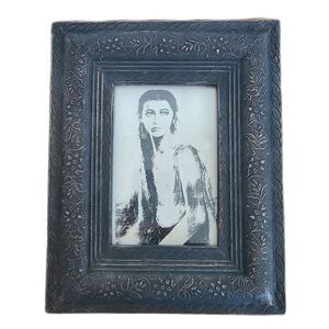 Vintage Distressed Floral Embossed 4x6 Photo Frame Pier One World Market Vibe